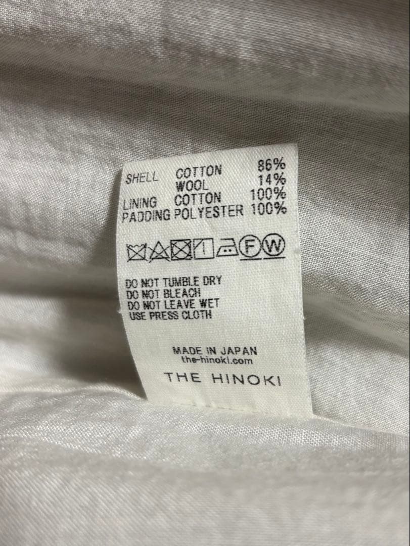 【THE HINOKI】OG cotton wool padding coat