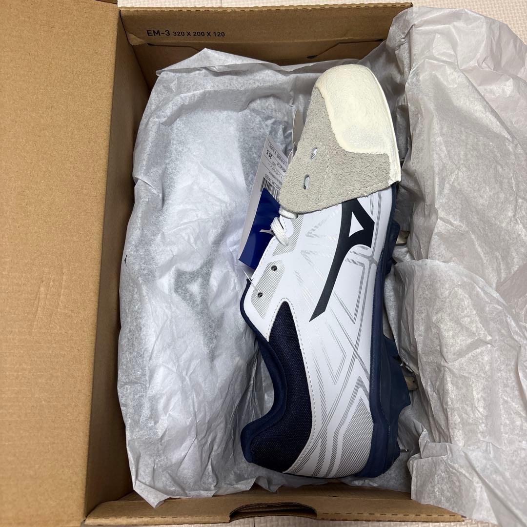 Mizuno ワイドスパイク ホワイト/ネイビー