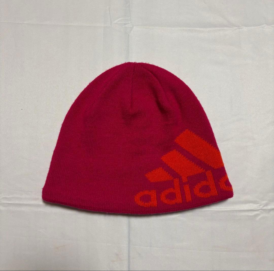 00s y2k archive adidas ピンク ニット帽 - メルカリ