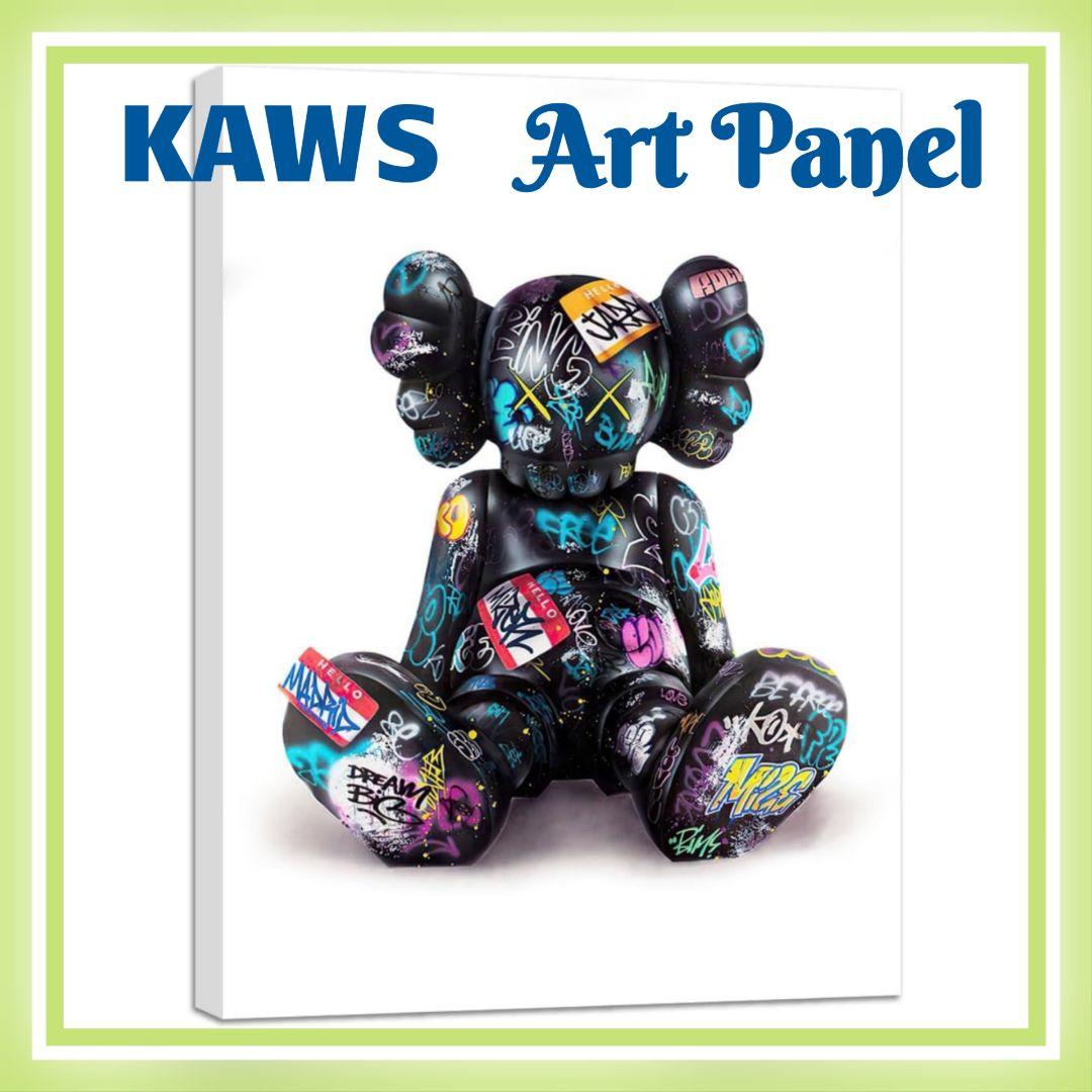 アート パネル カウズ KAWS 絵 パネル キャンバス 壁掛け 木枠付き