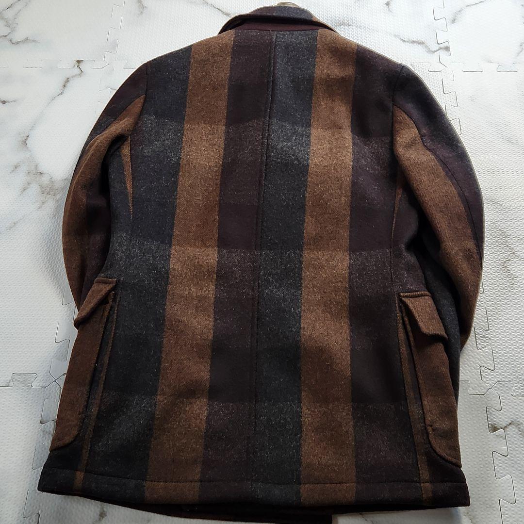 極美品✨HUGO BOSS ピーコート マルチカラー 総柄 チェック柄 - メルカリ