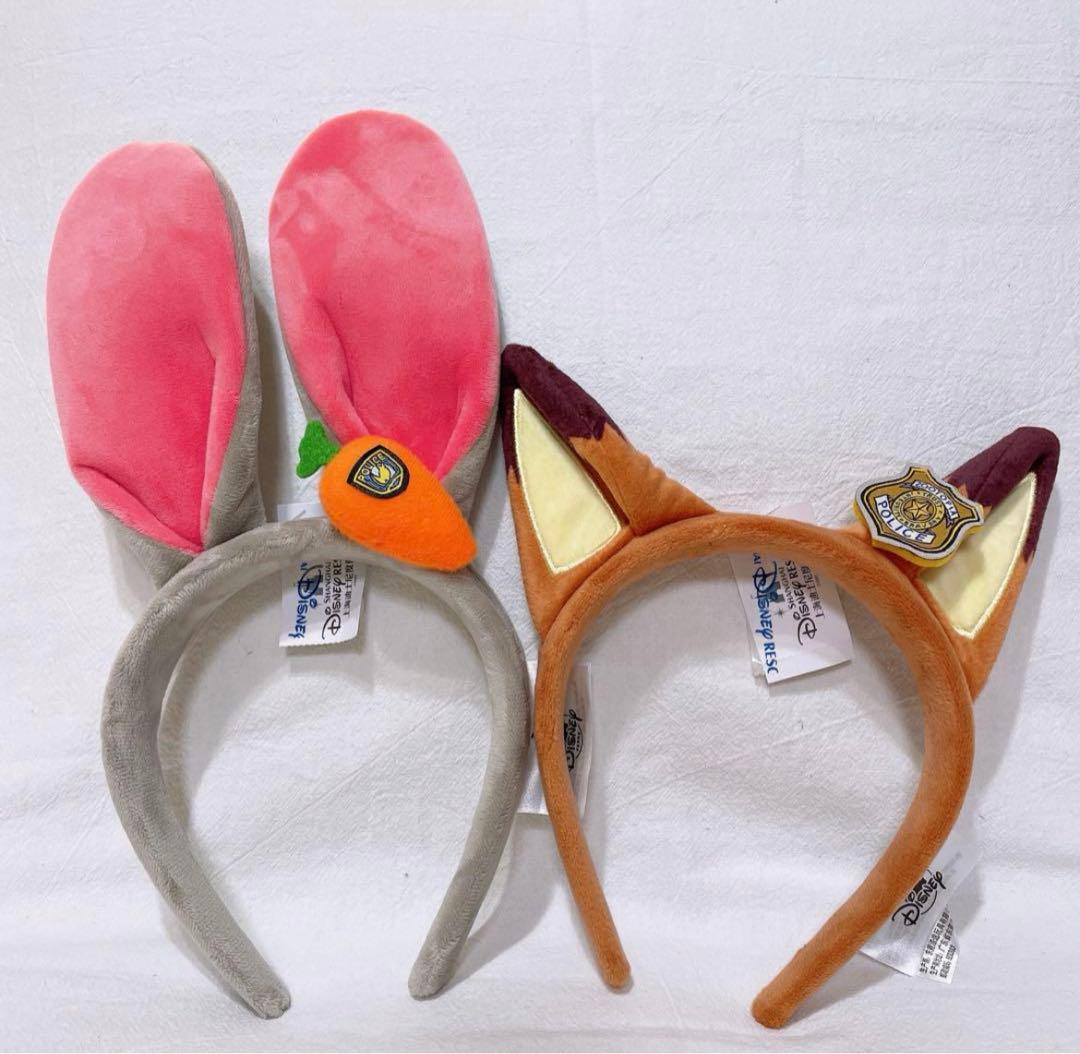 上海ディズニーズートピア ニックとジュディ カチューシャ2点セット
