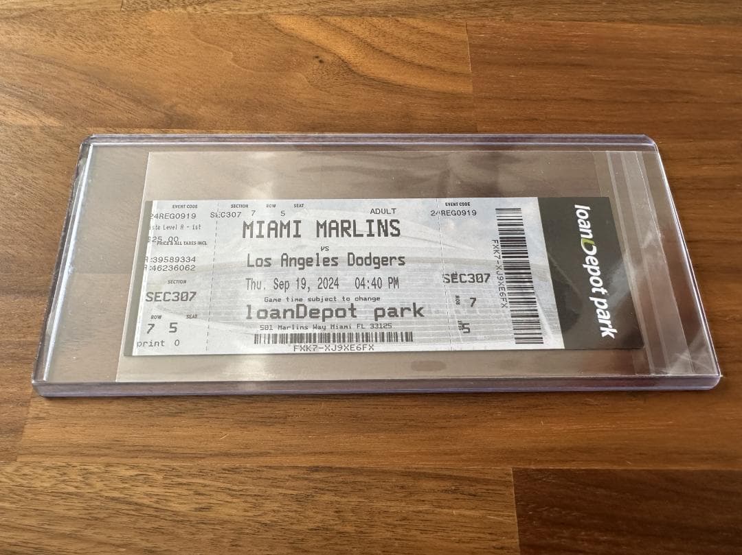 大谷翔平 50-50達成試合 未使用チケット 列席7/5（大谷選手の誕生