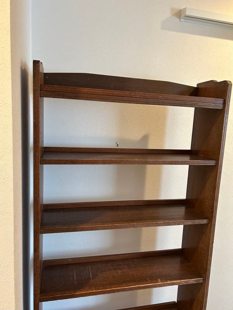 本棚・シェルフ・レトロ・アンティーク木製本棚・木製5段シェルフ ブラウン167㎝