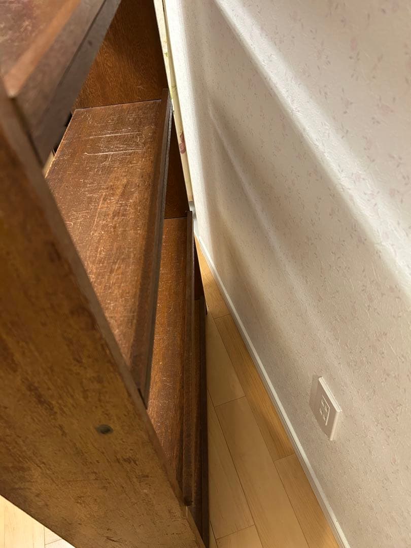 本棚・シェルフ・レトロ・アンティーク木製本棚・木製5段シェルフ ブラウン167㎝