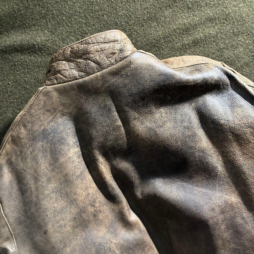 80s-90s フランス製　フライトジャケット　レザージャケット　M