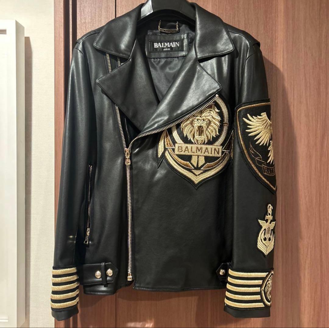 BALMAIN エコレザー ライダースジャケット サイズ50 - メルカリ
