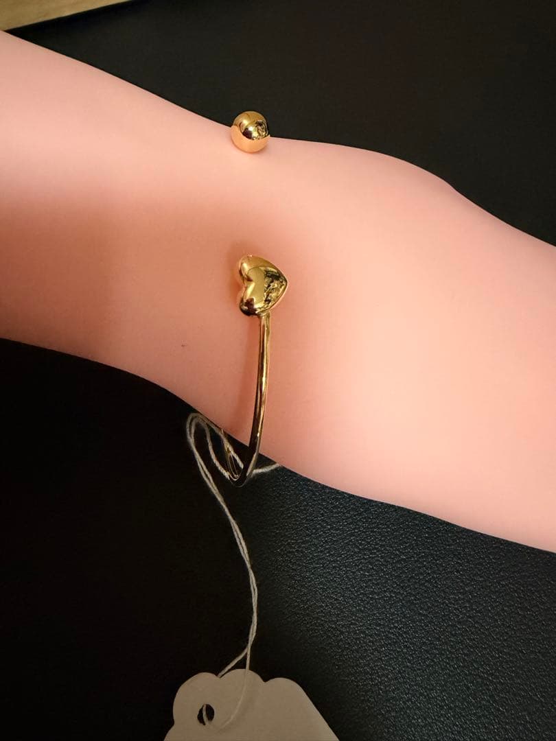 K18 ハート/ボール バングル ブレスレット