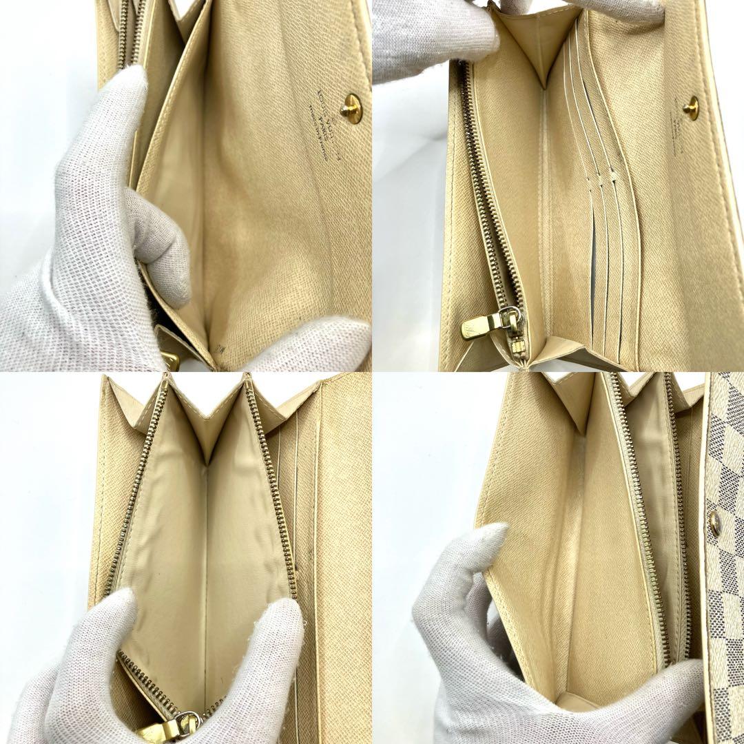 【美品】ルイヴィトン　ポルトフォイユサラ　ダミエ　アズール　長財布　10