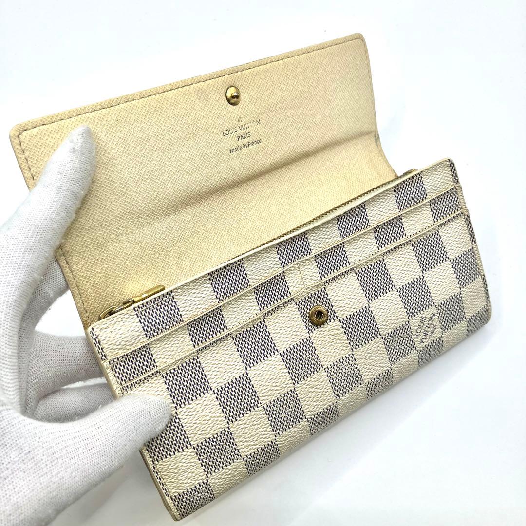 【美品】ルイヴィトン　ポルトフォイユサラ　ダミエ　アズール　長財布　10