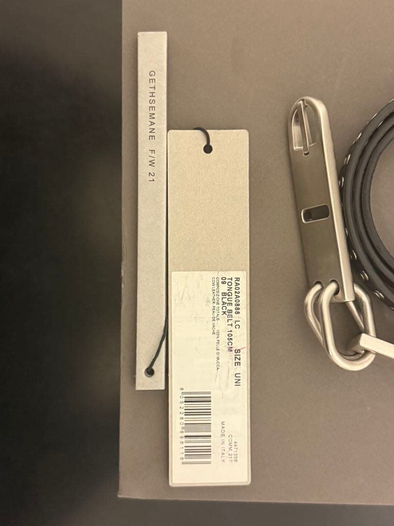 Rick owens Tongue Belt GETHSEMANE 105cm - メルカリ