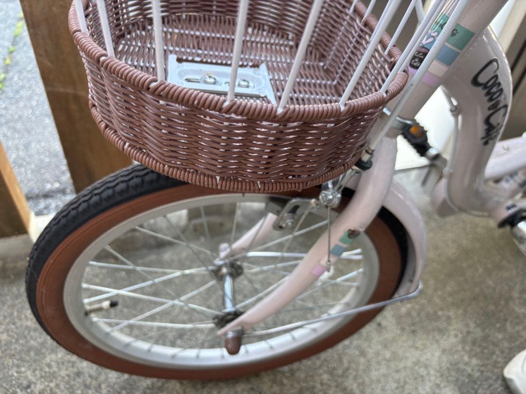 受け取り限定】Coco Cafe 子供用自転車 ピンク ブラウン 18インチ