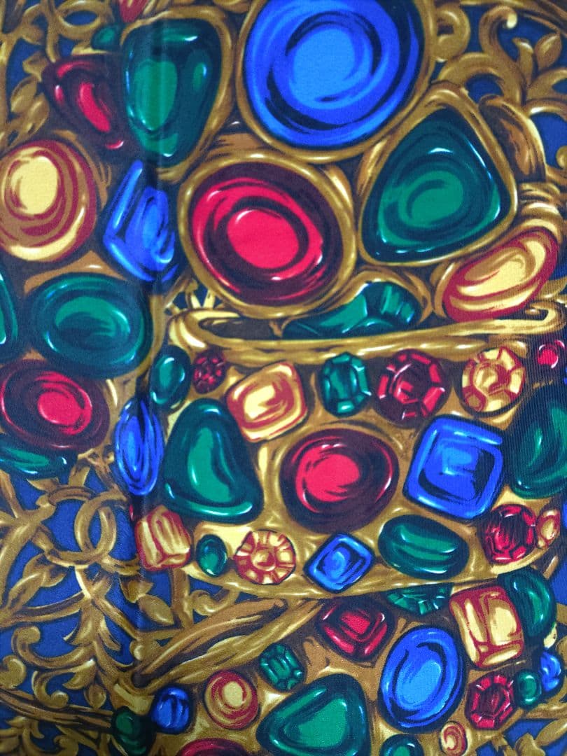 ゆな様専用］シャネル CHANEL青色 宝石模様 スカーフ 約85cm - メルカリ