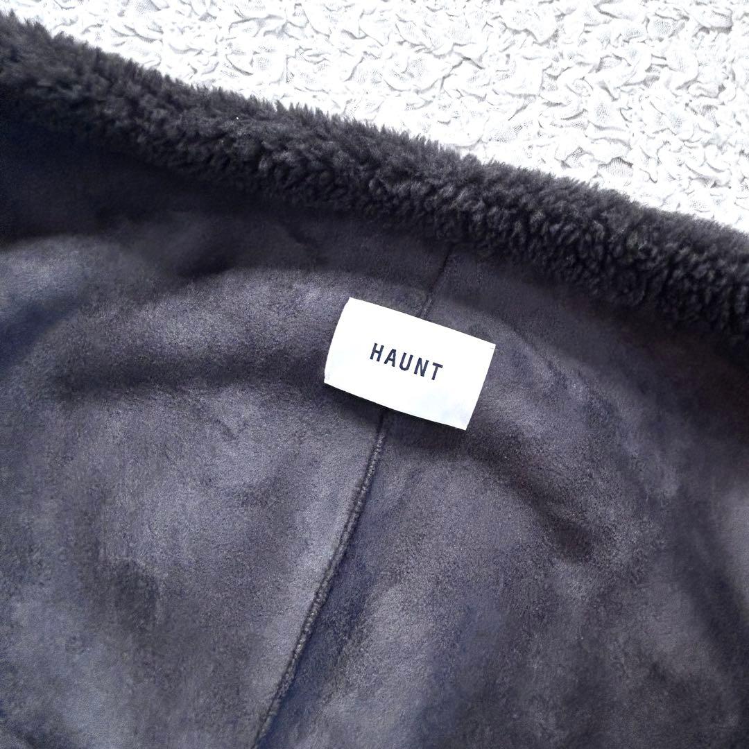 新品タグ付 HAUNT ハウント ボアストール ダークグレー 人気完売 ウール