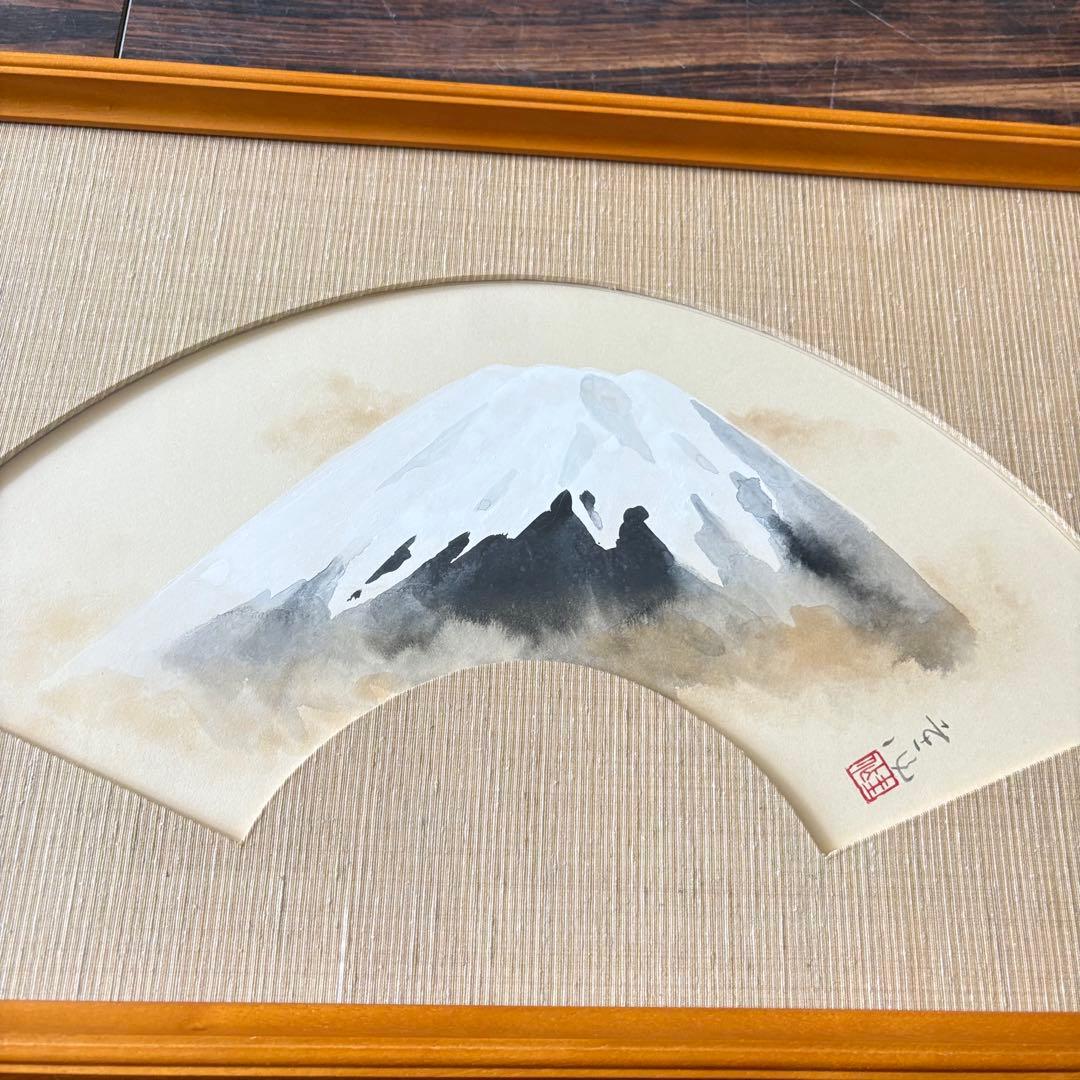 岸野圭作「富嶽」日本画 肉筆 共シール 額装 日展会員 A - メルカリ