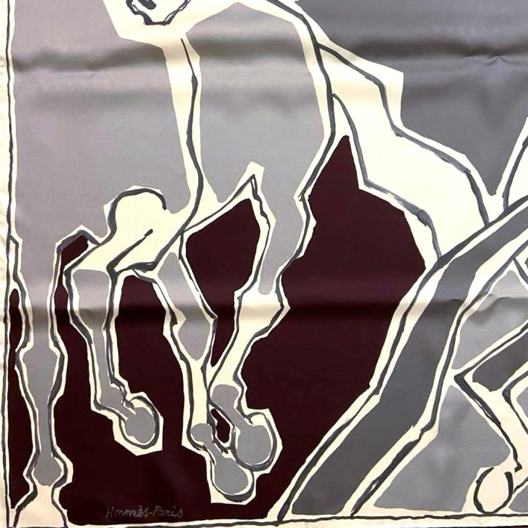 美品 お洒落エルメス シルクスカーフ カレ90 馬のダンス ダブル