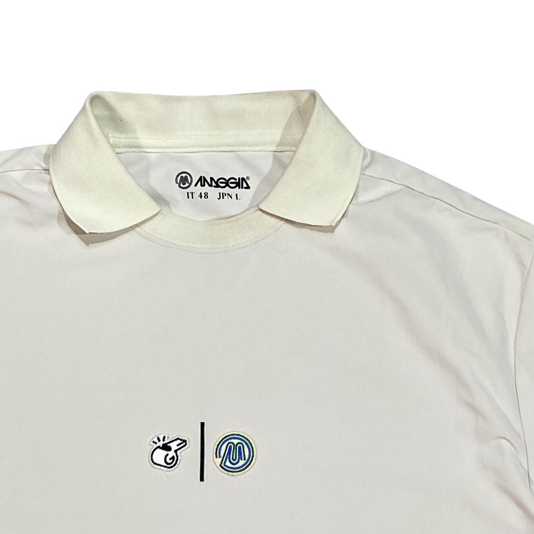 GO/LOOK! ゴルック 襟付き シャツ ホワイト ゴルフ L メンズ ロゴ柄