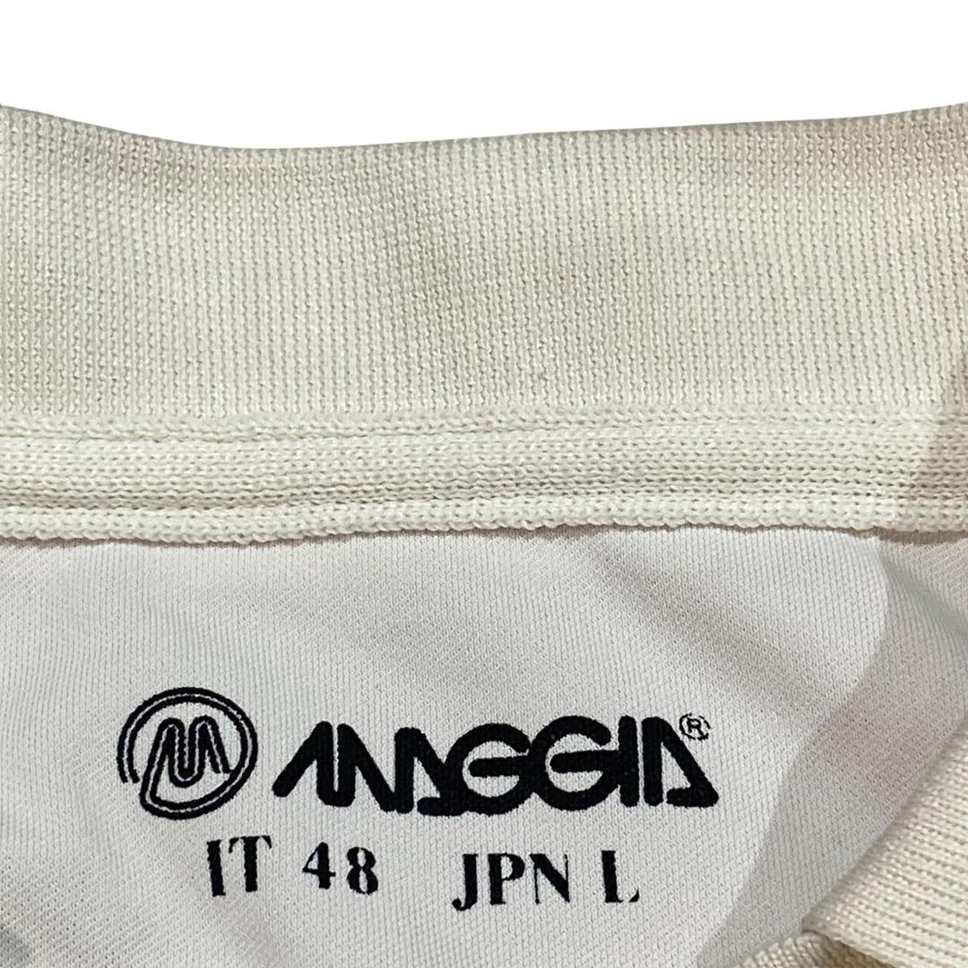 GO/LOOK! ゴルック 襟付き シャツ ホワイト ゴルフ L メンズ ロゴ柄