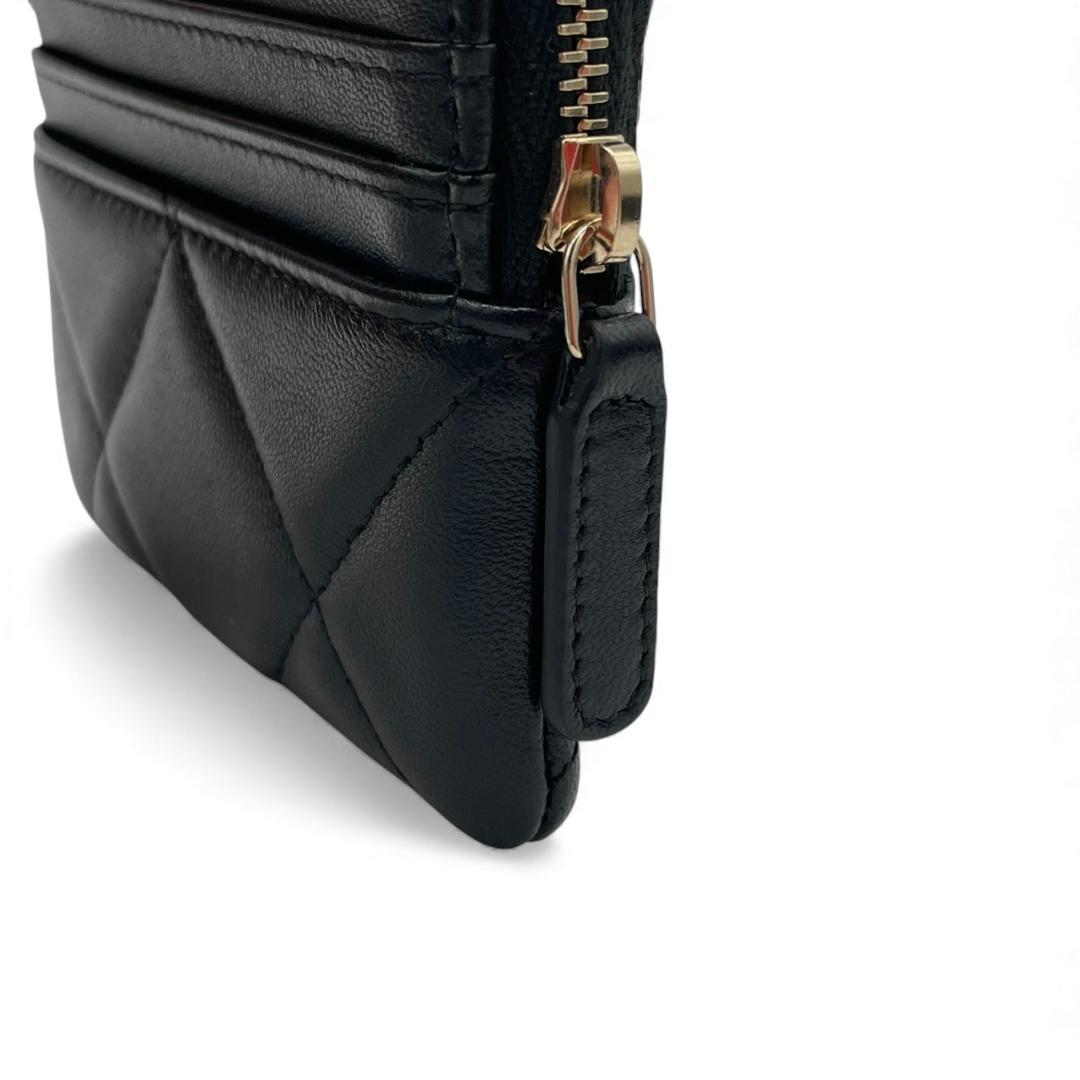 【未使用】シャネル シャネル19 マトラッセ カードケース ブラック