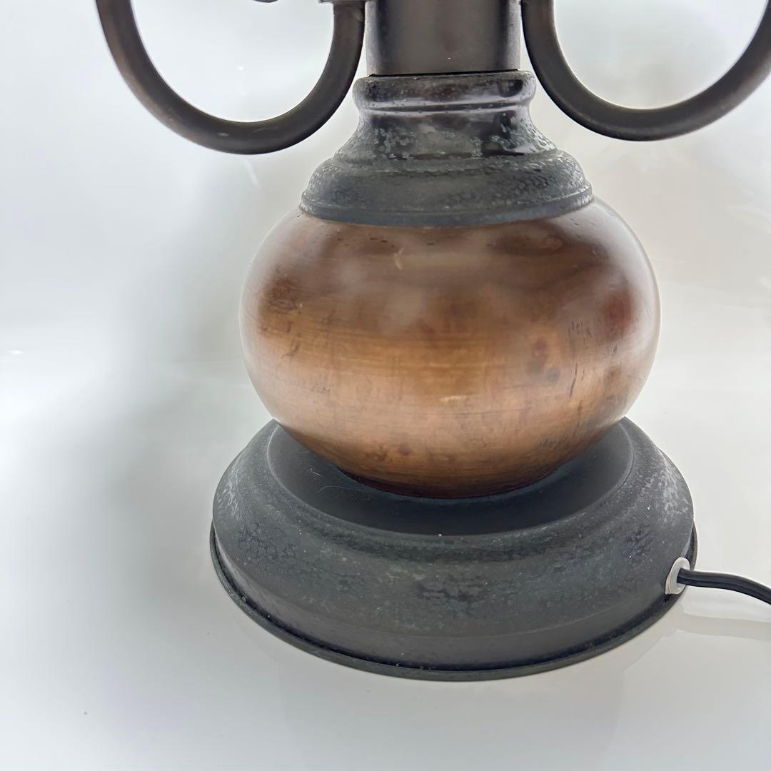 イタリア製 花柄 イエローグラスランプ3灯 ローズ アンティーク 輸入品