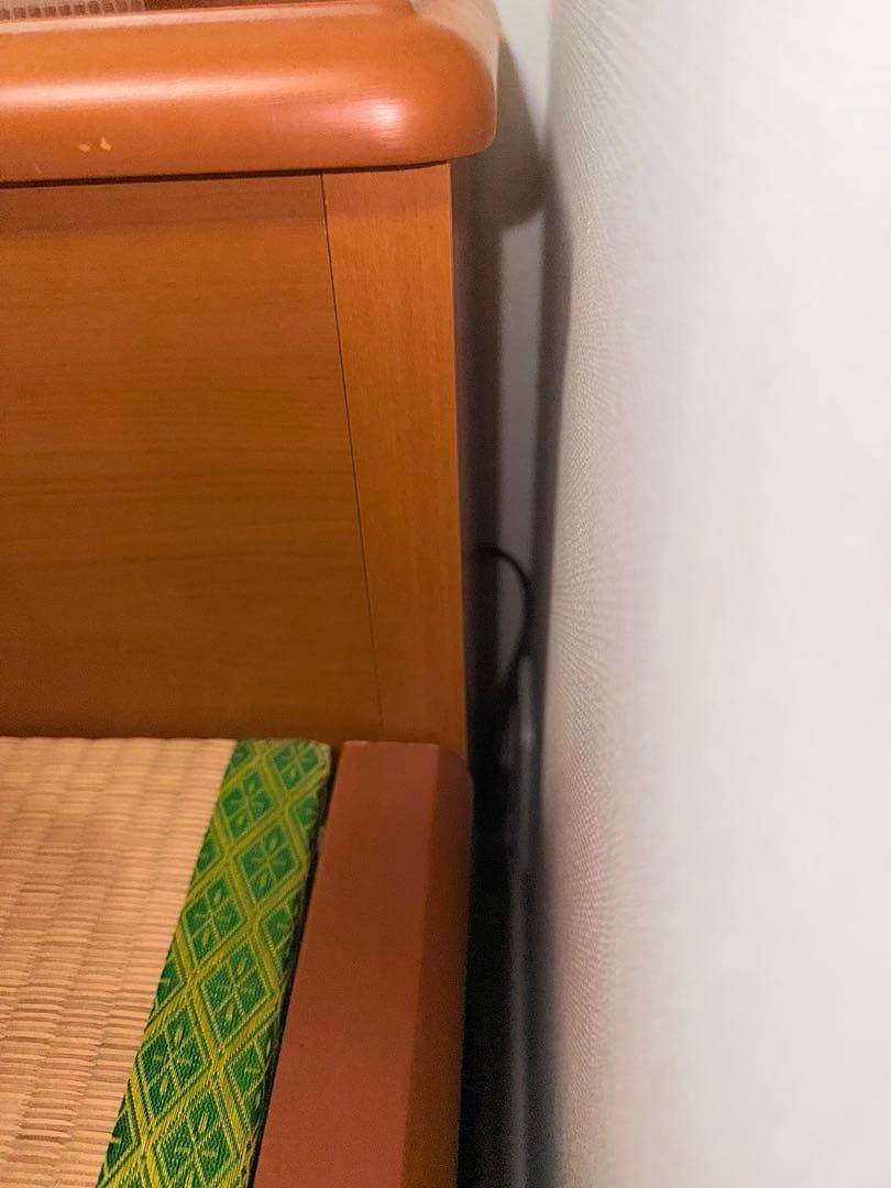 木製シングルベッド 引き出し付き 和風デザイン