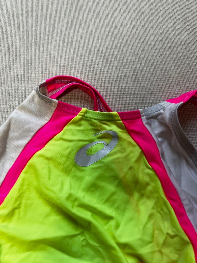 ASICS 蛍光イエロー ピンク スポーツ用水着　ハイドロCD