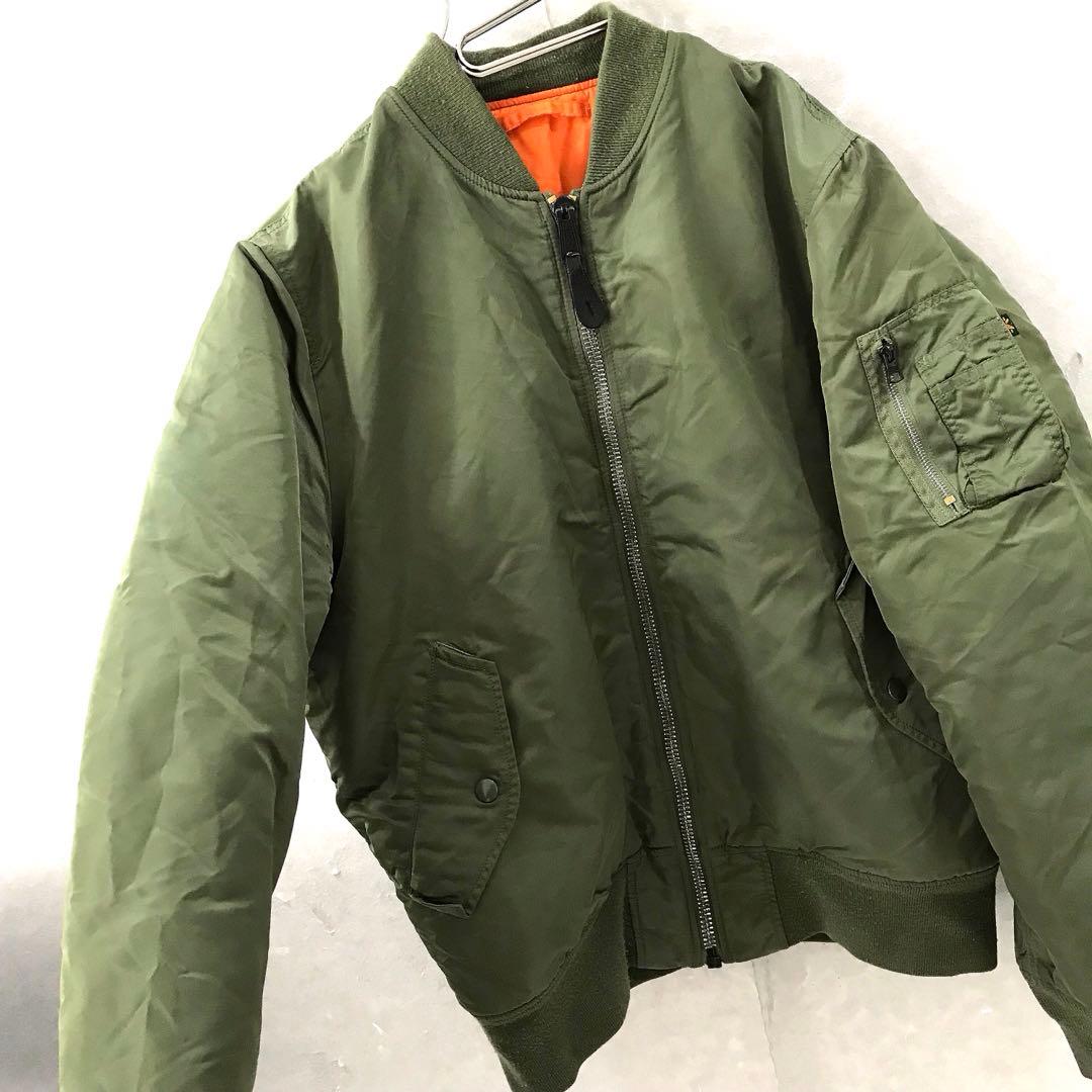 ALPHA MA-1 フライトジャケット 中綿 丈短 カーキ XL