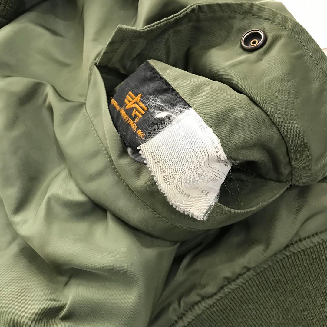 ALPHA MA-1 フライトジャケット 中綿 丈短 カーキ XL
