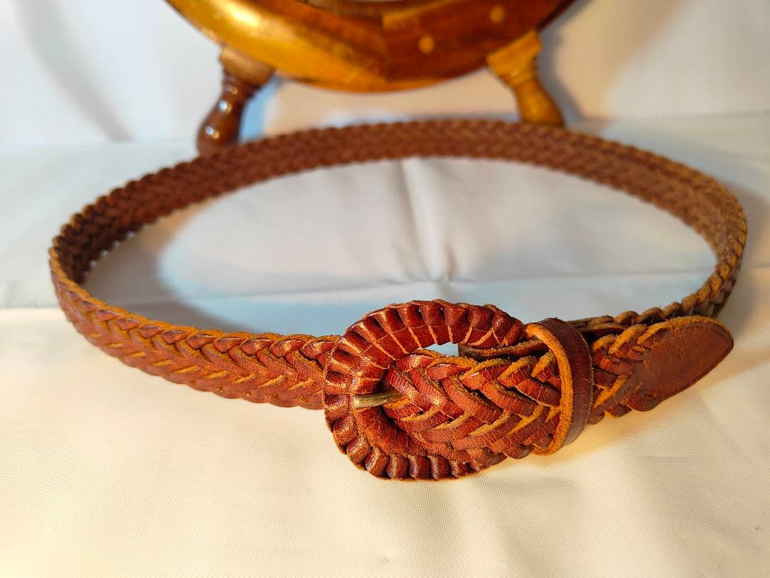 えび【Ｖｉｎｔａｇｅ】Whitehouse Cox編み込みベルト