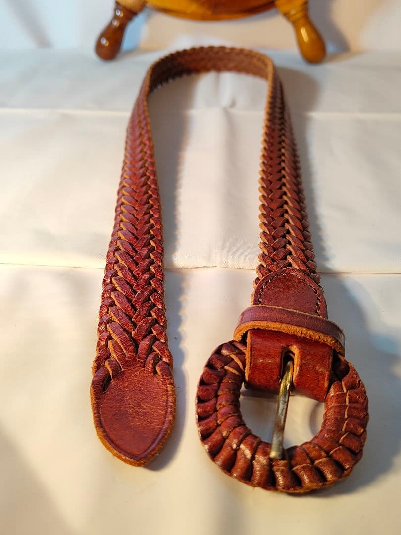 えび【Ｖｉｎｔａｇｅ】Whitehouse Cox編み込みベルト