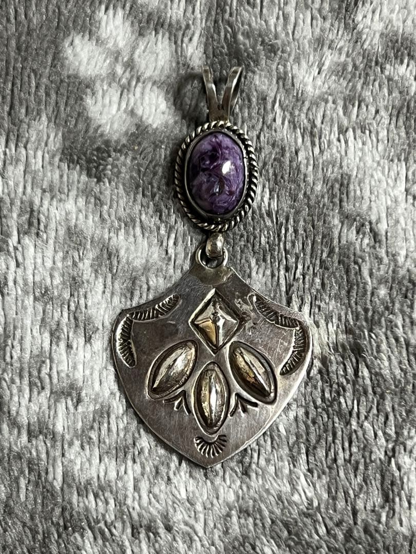 Mk　インディアンジュエリー　ペンダント　トップ　スタンプワーク