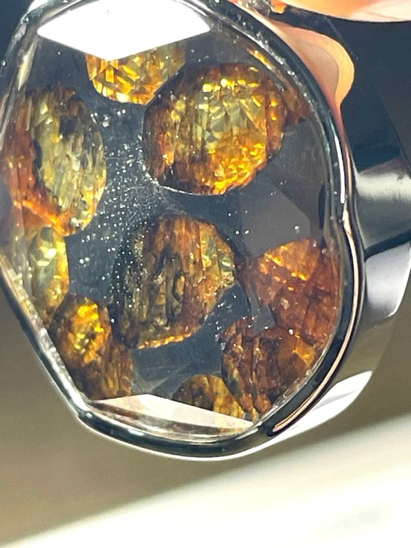 【新入荷】パラサイト隕石ペンダントトップ（新品未使用）鑑定書付き六芒星セリコ隕石