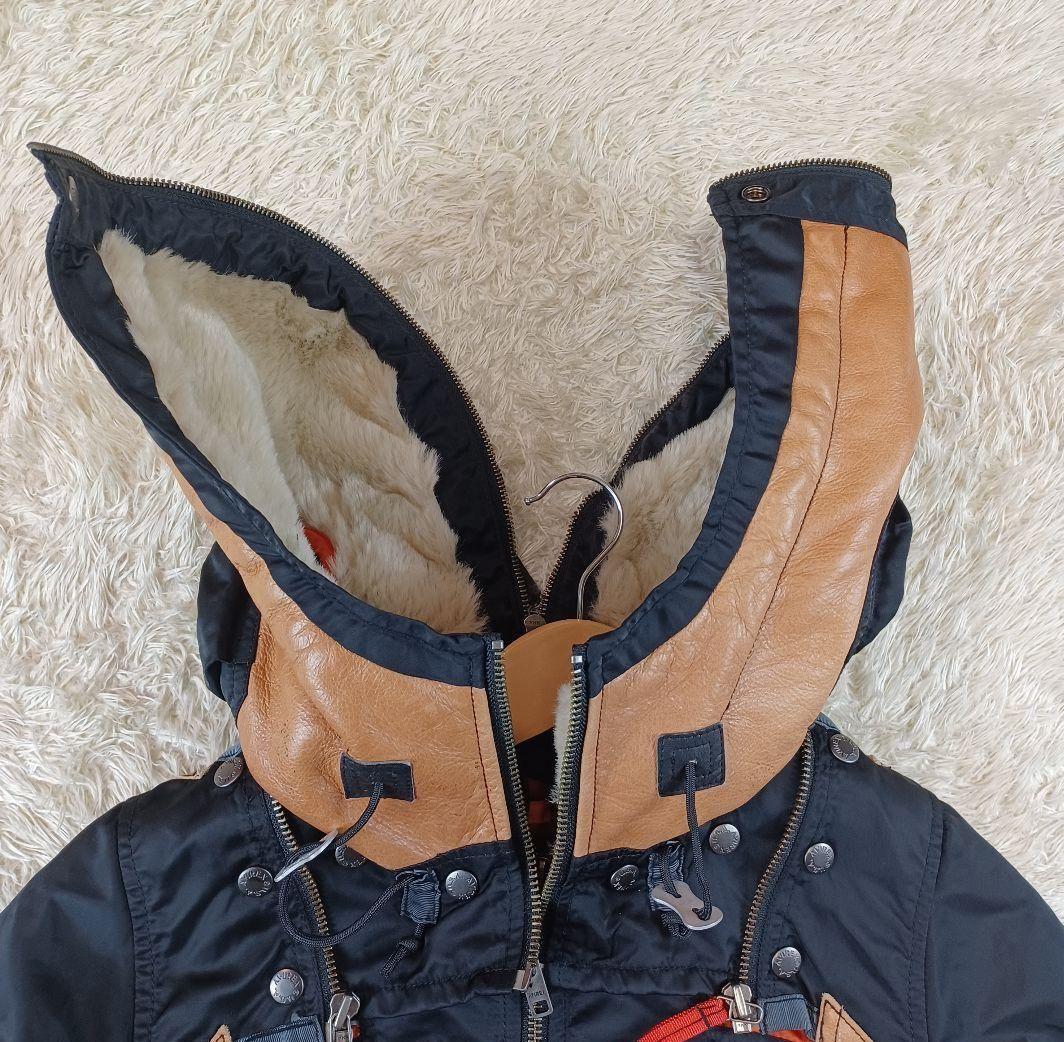 AVIREX アヴィレックス 牛革フード付き 2way フライトジャケット