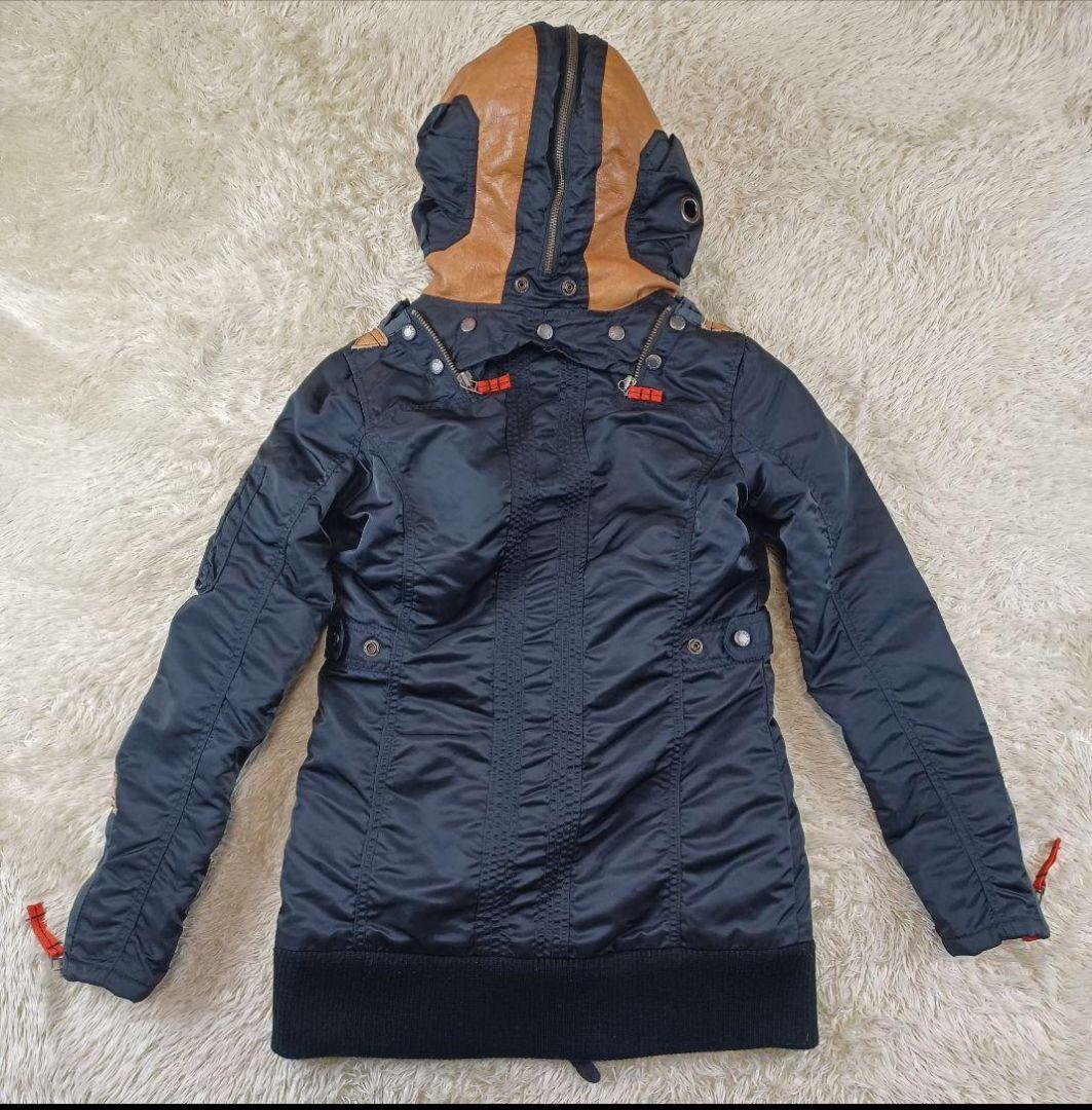 AVIREX アヴィレックス 牛革フード付き 2way フライトジャケット