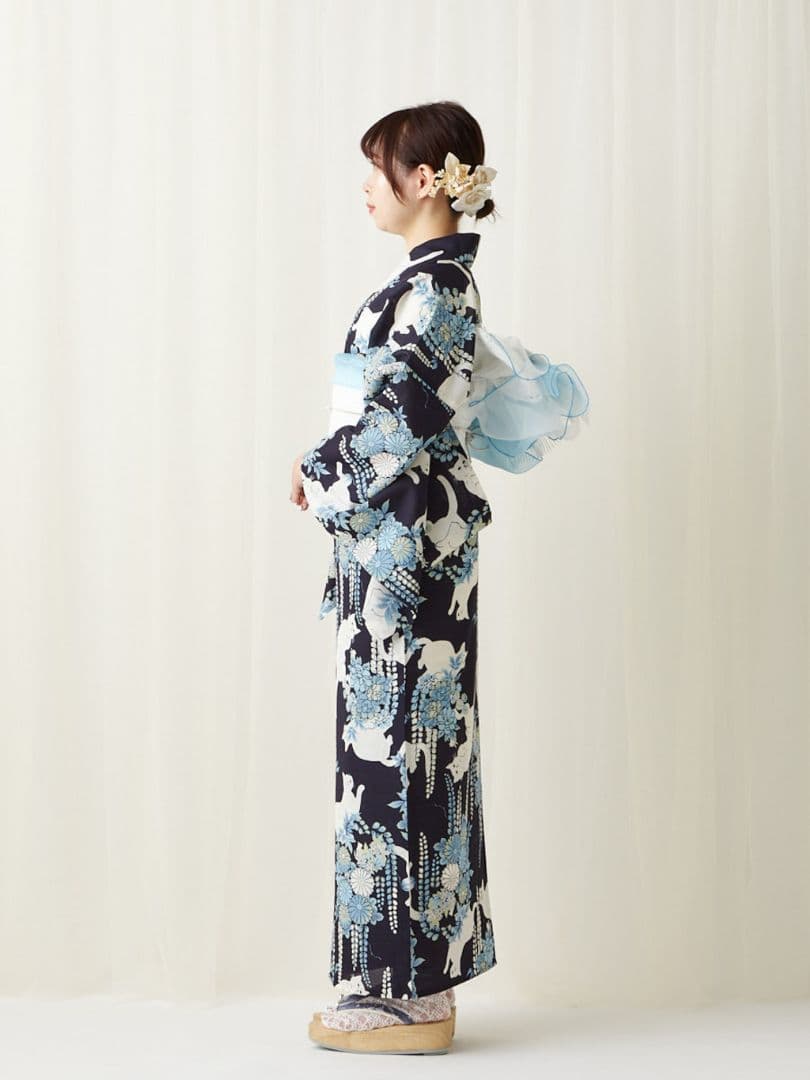 定価4万以上( ゜д゜)！　ふりく　セオα　夜空猫浴衣 　美品　フリーサイズ