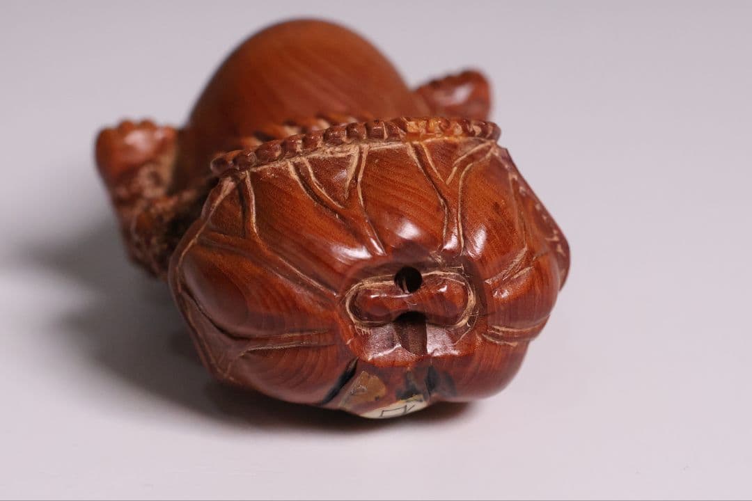 木製 提物 根付 玉石銘 蛙力士 横綱 相撲 彫刻 木彫【MA887】 - メルカリ