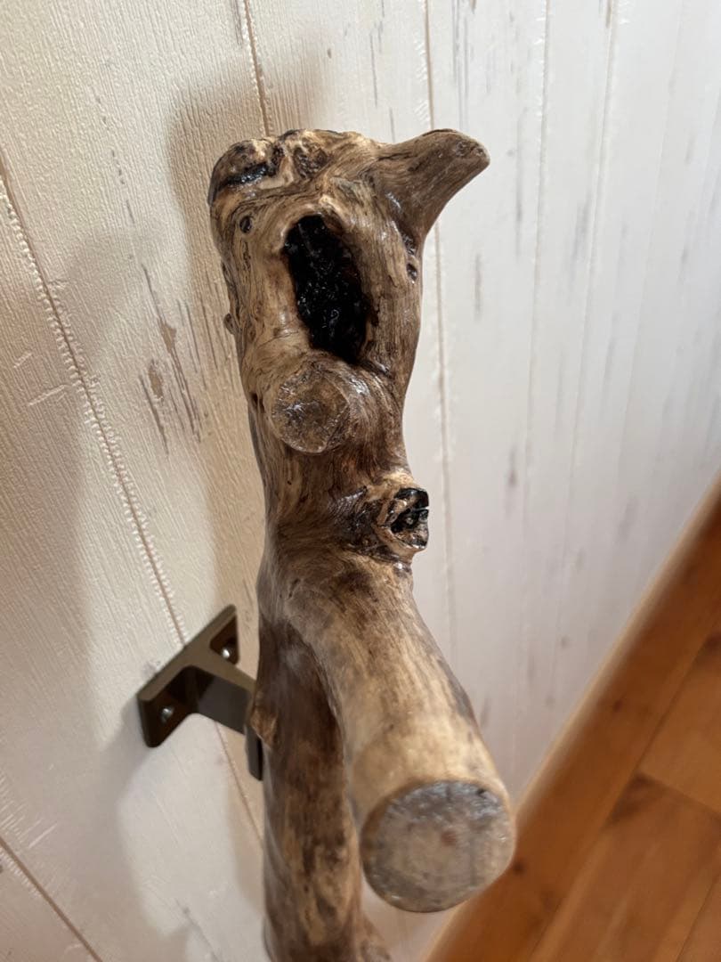 流木　ドアハンドル　ドアノブ　取手　長さ72cm　曲がり×枝×うろ　超希少
