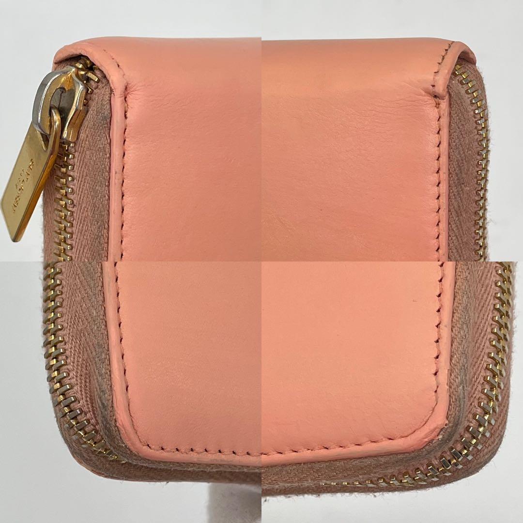 サンローラン 長財布 ラウンドファスナー Yライン ピンクベージュ 付属品完備