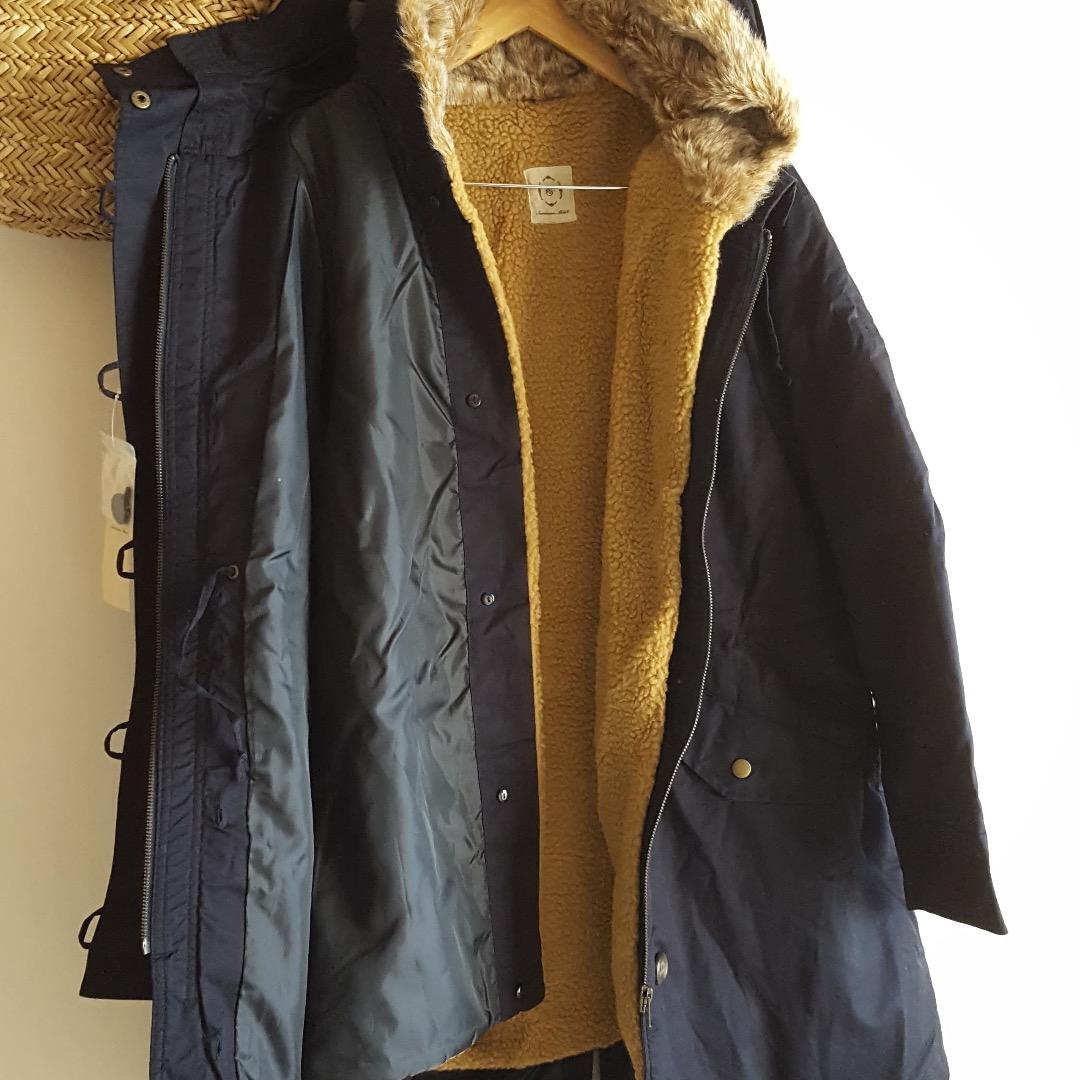 新品　SM2☆ネイビー／ライナー付きもこもこあったかモッズコート