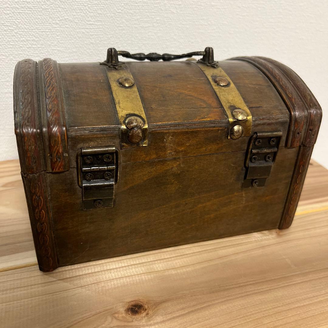 「骨董品」木製ボックス 海賊宝箱