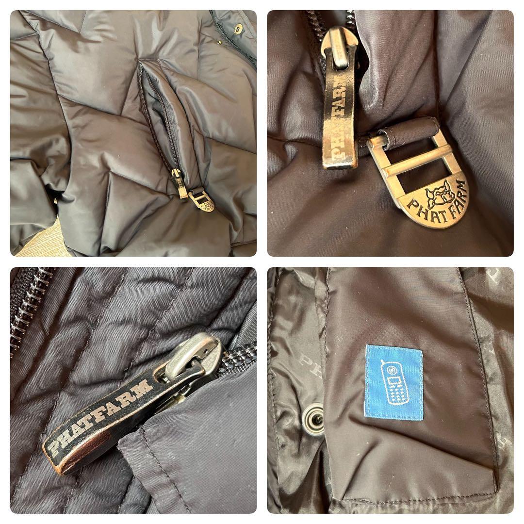 Phat Farm ダウンジャケット ファー　HIPHOP 90s Y2K 黒
