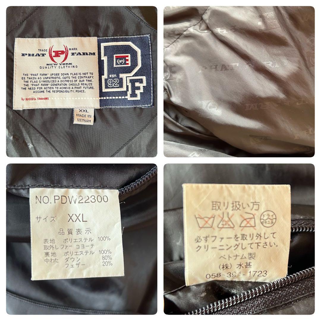 Phat Farm ダウンジャケット ファー　HIPHOP 90s Y2K 黒
