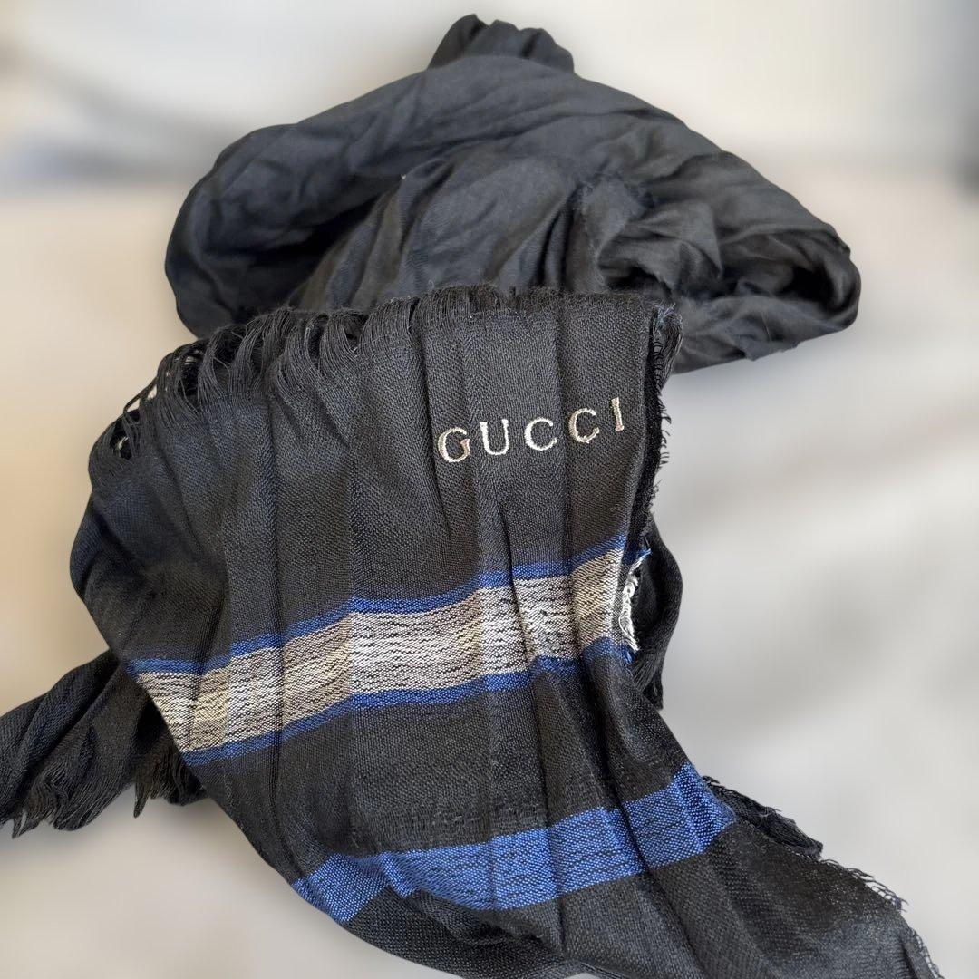 GUCCI 大判ストライプデザイン ストール