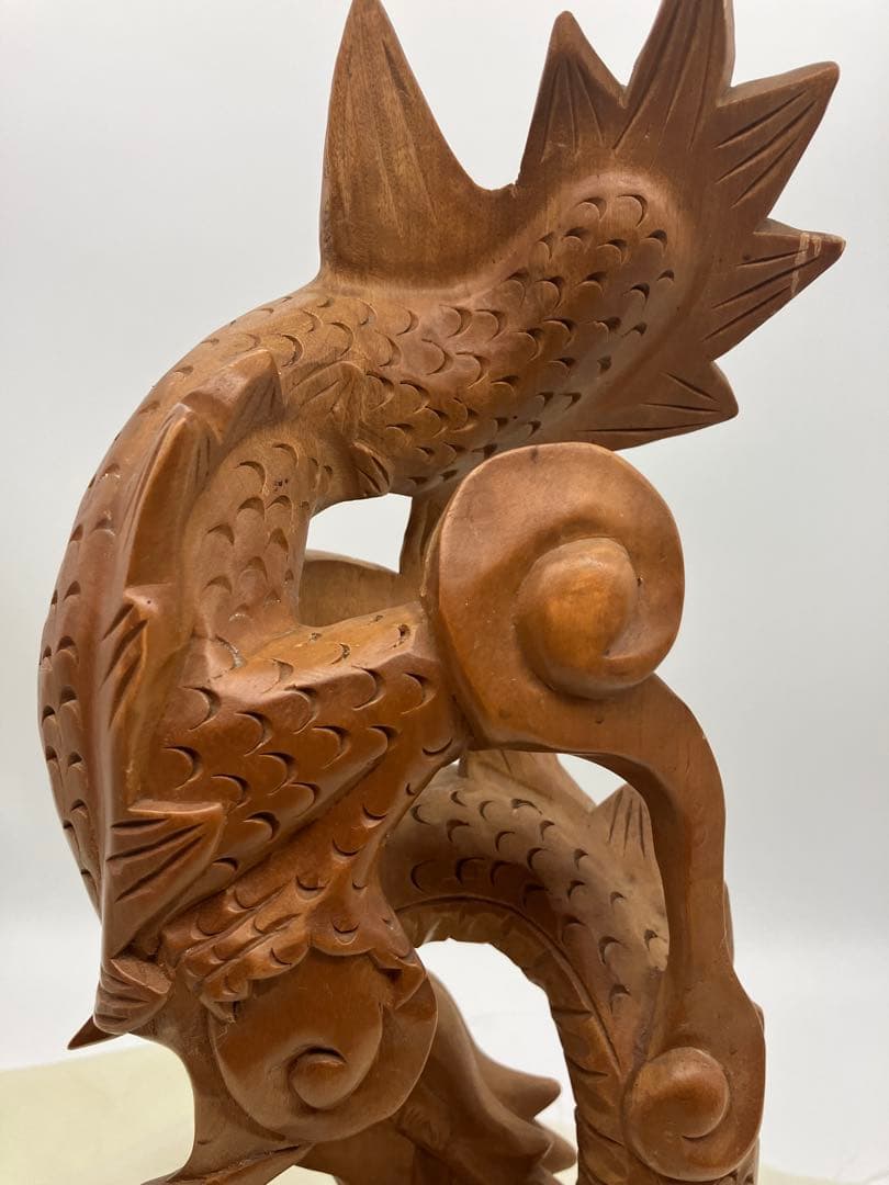 龍神 木彫り 龍の干支 置き物 龍 開運 和風置物 ドラゴン 約45cm 竜