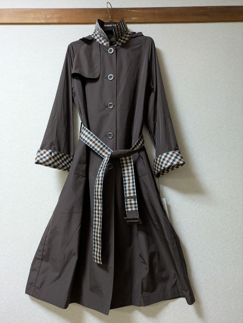 新品アクアスキュータム レインコートトレンチコート Lサイズ 大きいサイズ