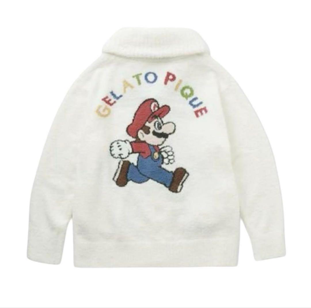 ジェラートピケ【スーパーマリオ】ベビモコジャガードショールカーディガン　S-M