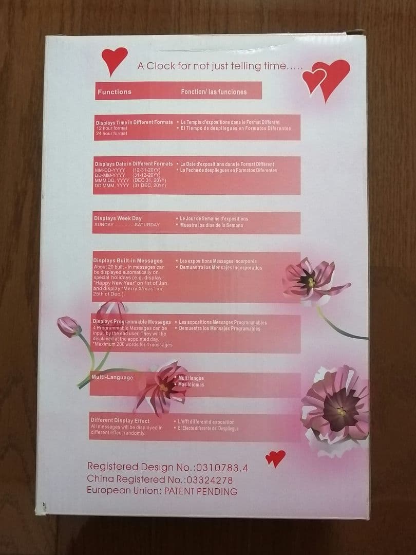 新品】ハート型 フローティングメッセージ クロック - メルカリ