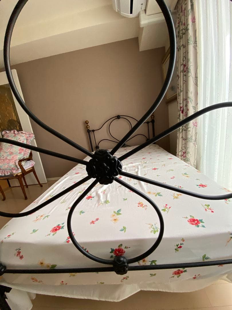 LAURA ASHLEY ローラアシュレイ セミダブルベッドアイアンオマケ付き