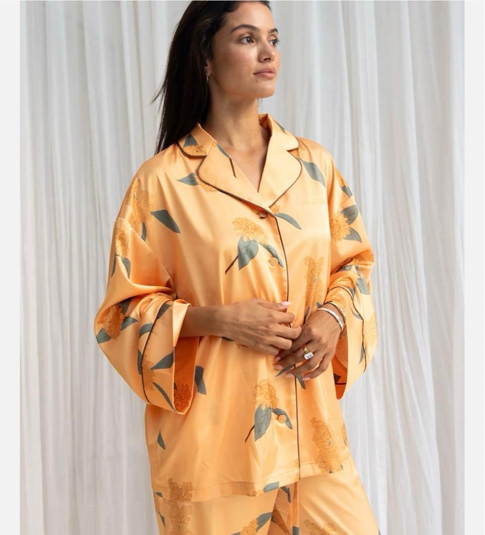 AMATERAS SATIN PAJAMA SHIRT 琥珀(ORANGE)