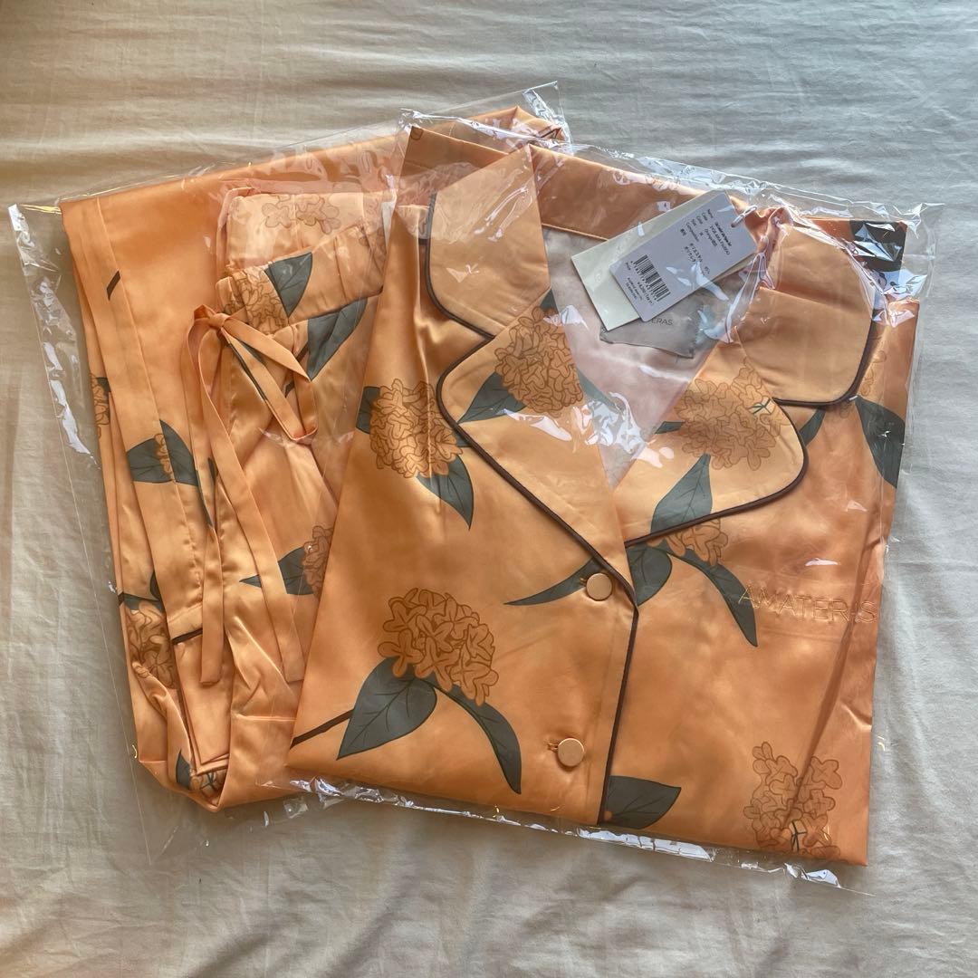 AMATERAS SATIN PAJAMA SHIRT 琥珀(ORANGE)